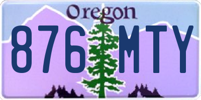 OR license plate 876MTY