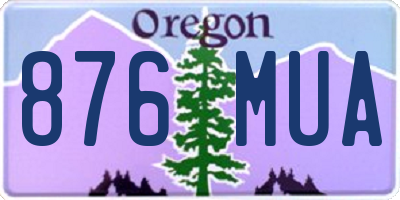 OR license plate 876MUA