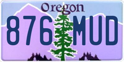 OR license plate 876MUD