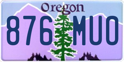 OR license plate 876MUO