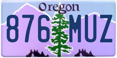 OR license plate 876MUZ