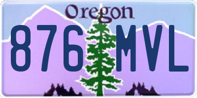 OR license plate 876MVL