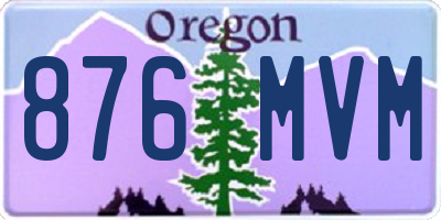 OR license plate 876MVM