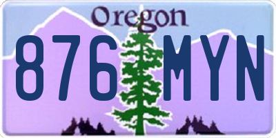 OR license plate 876MYN