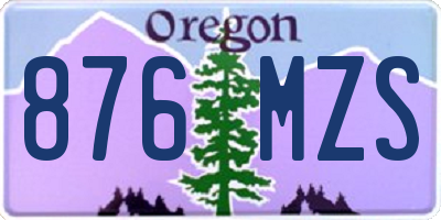 OR license plate 876MZS