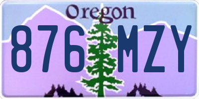 OR license plate 876MZY