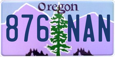 OR license plate 876NAN