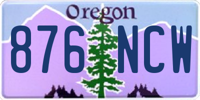 OR license plate 876NCW