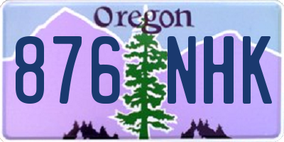 OR license plate 876NHK
