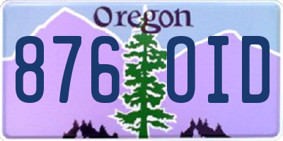 OR license plate 876OID