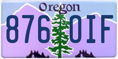 OR license plate 876OIF
