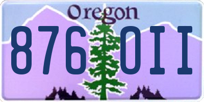OR license plate 876OII