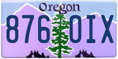OR license plate 876OIX