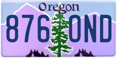 OR license plate 876OND