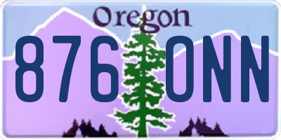 OR license plate 876ONN