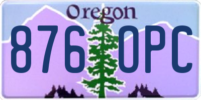 OR license plate 876OPC