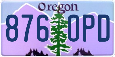 OR license plate 876OPD