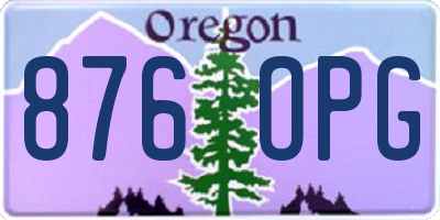 OR license plate 876OPG