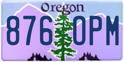 OR license plate 876OPM