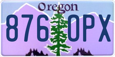 OR license plate 876OPX