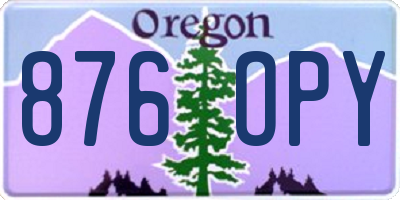 OR license plate 876OPY