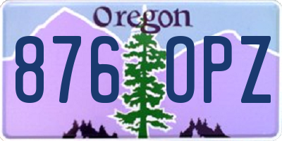 OR license plate 876OPZ