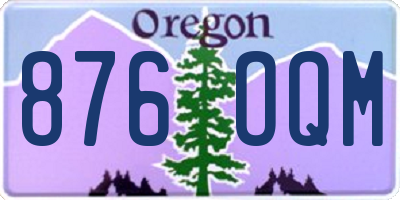 OR license plate 876OQM