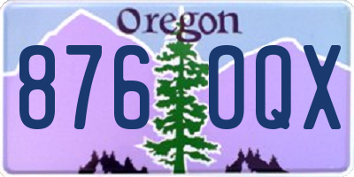 OR license plate 876OQX