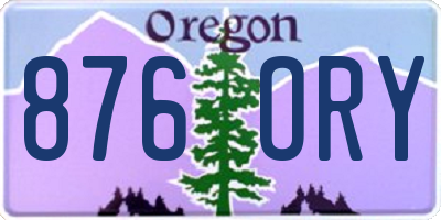 OR license plate 876ORY