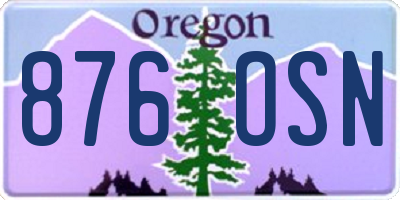 OR license plate 876OSN
