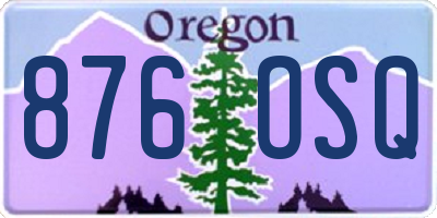 OR license plate 876OSQ