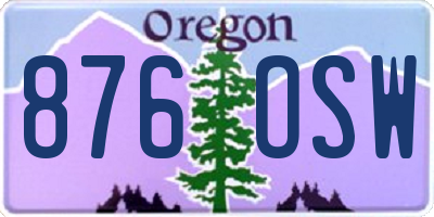 OR license plate 876OSW