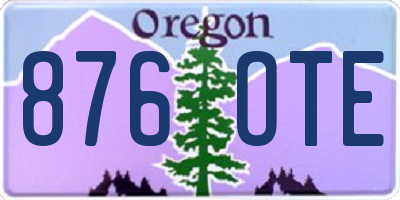 OR license plate 876OTE