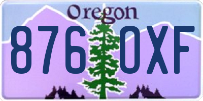 OR license plate 876OXF