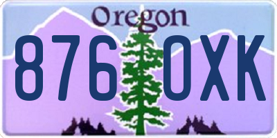 OR license plate 876OXK