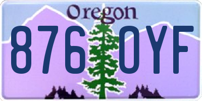 OR license plate 876OYF