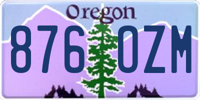 OR license plate 876OZM