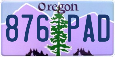 OR license plate 876PAD