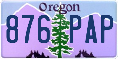 OR license plate 876PAP