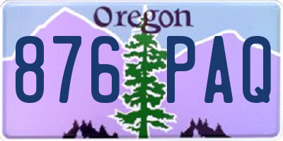 OR license plate 876PAQ
