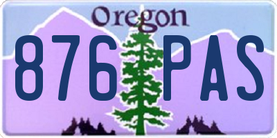 OR license plate 876PAS