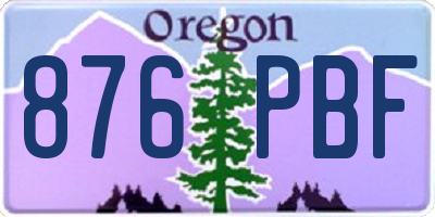 OR license plate 876PBF