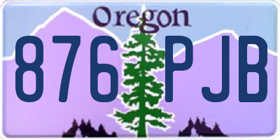 OR license plate 876PJB