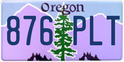 OR license plate 876PLT