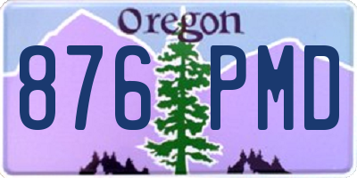 OR license plate 876PMD