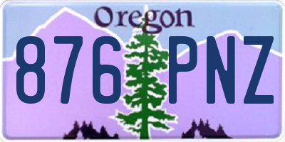 OR license plate 876PNZ