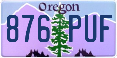 OR license plate 876PUF