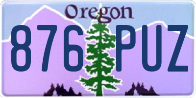 OR license plate 876PUZ