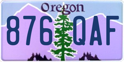 OR license plate 876QAF