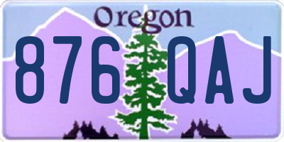 OR license plate 876QAJ